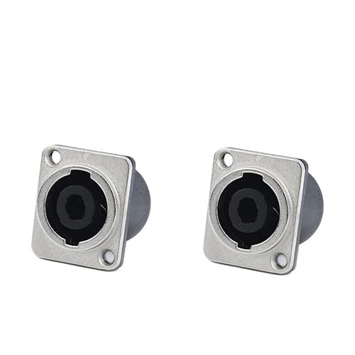 CCeCCe 2 Pack Speak Jack Twist Lock with Metal Plate Speaker Connector Female Socket Panel Chasis Mount 4 Pole Square Terminal for Neutrik Speakon