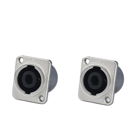 CCeCCe 2 Pack Speak Jack Twist Lock with Metal Plate Speaker Connector Female Socket Panel Chasis Mount 4 Pole Square Terminal for Neutrik Speakon