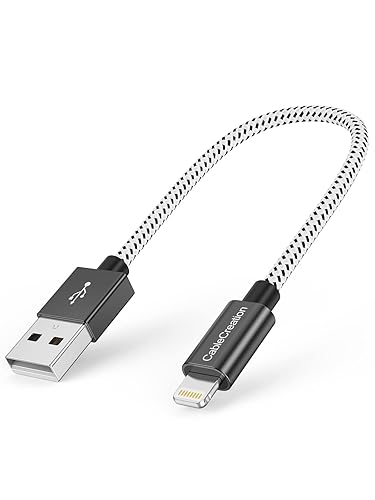 CableCreation 0.5 Feet Short iPhone Charger Cable, [MFi Certified] Lightning to USB Data Sync Cord, Compatible with iPhone 14/14 Pro, AirPods Pro…