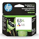 HP 63XL Tri-Color High-Yield Ink Cartridge | Works with Printer Series: DeskJet 1112, 2130, 3630, Envy 4510, 4520, OfficeJet 3830, 4650, 5200 |