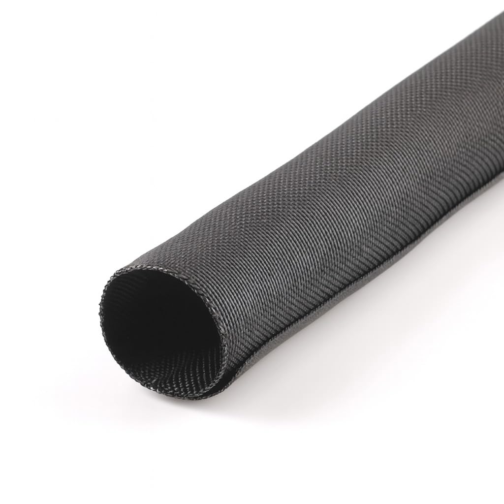 MGI SpeedWare Woven Mesh Split-Sleeve Wire Loom for High-Temperature Automotive Harness and Home Cable Management - 25 feet (1/2")