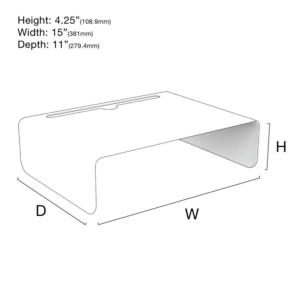 Oeveo Rise Monitor Stand - 15W x 4.25H x 11D | Quality Metal Monitor Stand Riser, Made in USA | MS-441
