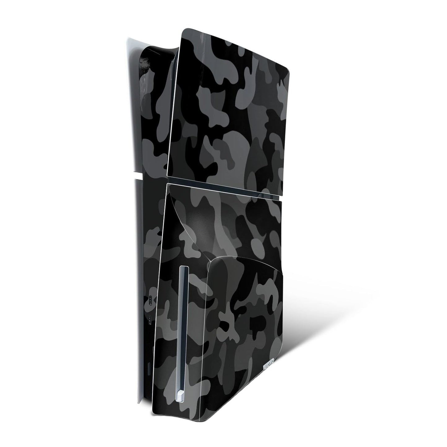MightySkins Skin Compatible with PlayStation 5 Slim Disk Edition Console Only - Black Camo | Protective, Durable, and Unique Vinyl Decal wrap Cover |