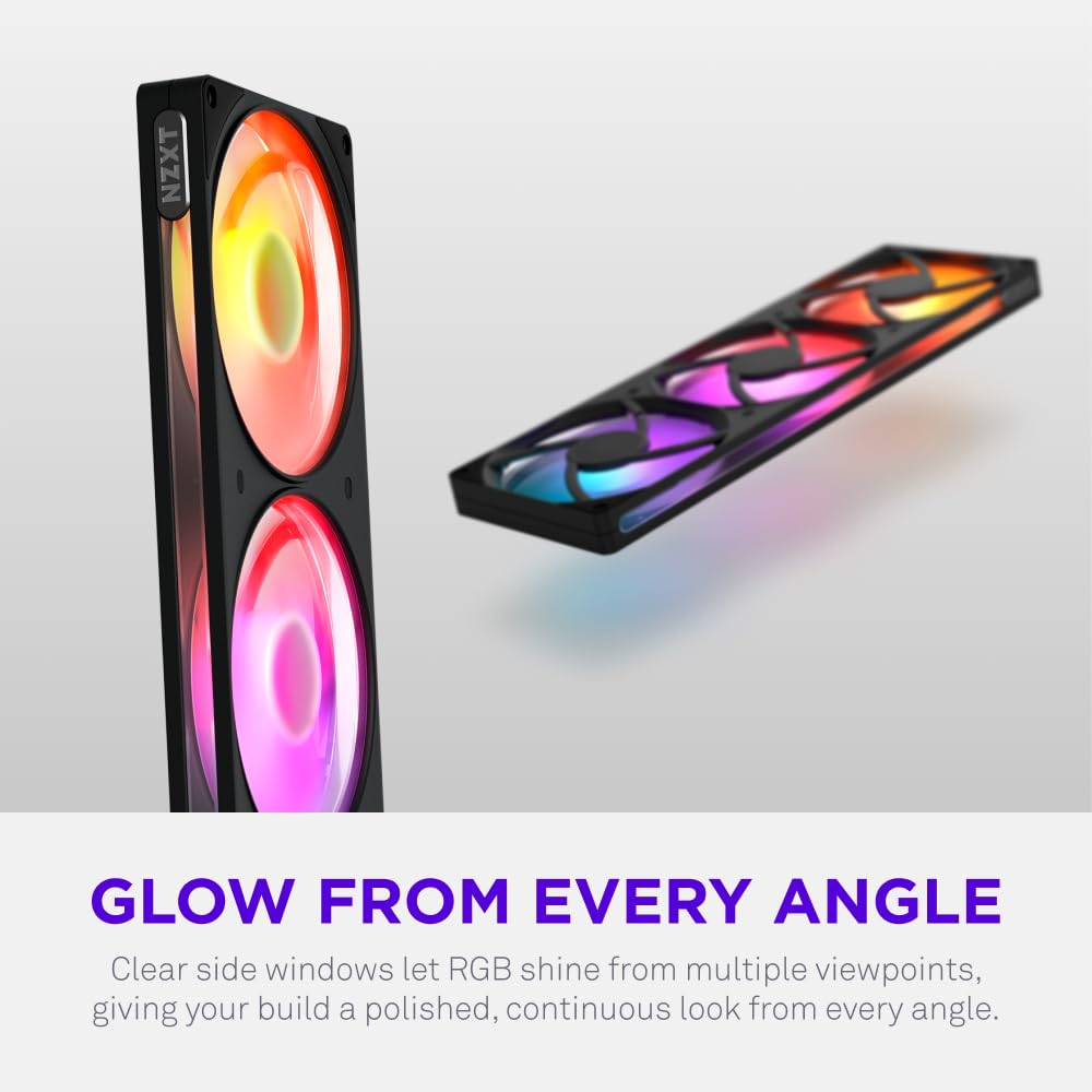 NZXT F420 RGB - 420mm Single-Frame PWM RGB Fan - Black
