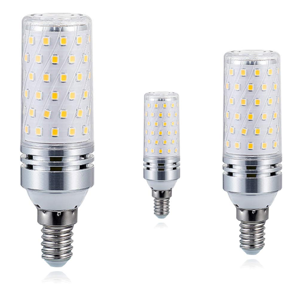 15W Candelabra LED Bulbs, 150W Equivalent, E12 Base, 1500LM 4000K Natural White, Non-Dimmable, 360° Beam Angle - 3 Pack