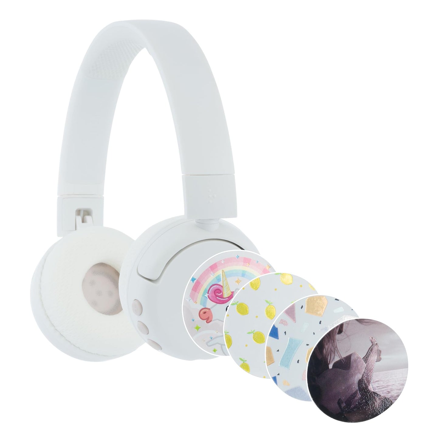 BuddyPhones POP Fun | Foldable Bluetooth Kids Headphones + Microphone, Works Wired or Wireless - SafeAudio Volume Limiting for iPhone/iPad/Tablet/PC…