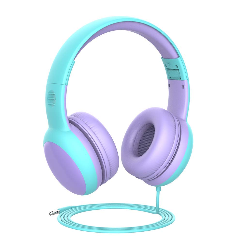 gorsun Kids Headphones with Limited Volume, Cat Ear Toddler Headphones, Wired Headphone Over Ear for Boys and Girls,Stereo Sound Foldable 3.5mm