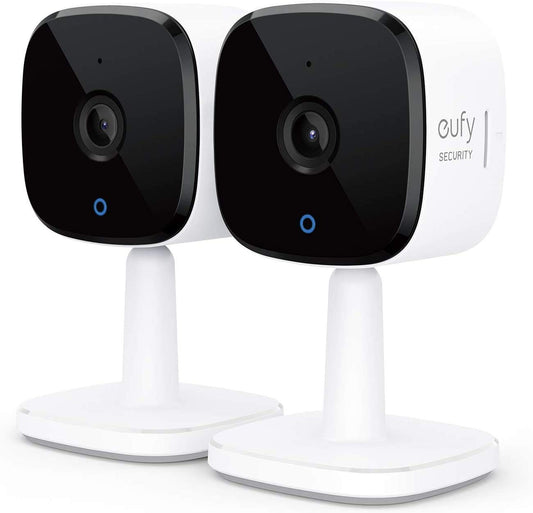 eufy Security, 2K Indoor Cam 2-Cam Kit, Plug-in Security Indoor Camera with Wi-Fi, IP Camera, Human and Pet AI, Works with Voice Assistants, Two-Way