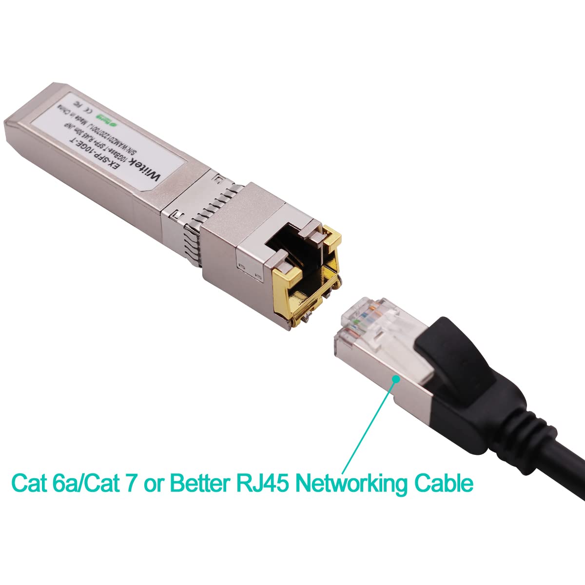 Wiitek 10G SFP+ to RJ45 Copper Modules, 1.25G/2.5G/5G/10GBase-T Ethernet Copper to SFP+ Transceiver Compatible for Juniper EX-SFP-10GE-T(Cat 6a/7 or