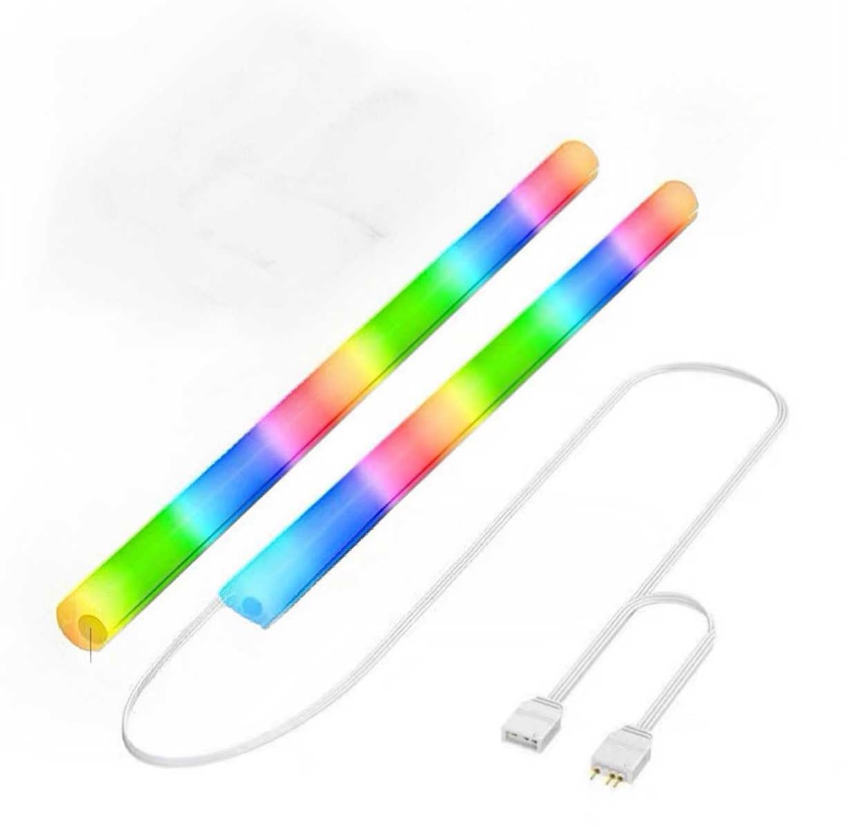 EMDTNJGY ARGB Water Cooling Neon Tubes, 2-Pack 38.5cm, RGB LED Strip with Multiple Lighting Modes, for PC Water Cooling Systems, Easy Installation