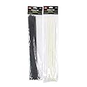 Treasure Gurus 40pc 16" Long Heavy Duty Nylon Black White Zip Tie Set Large Locking Plastic Cable Wire Strap