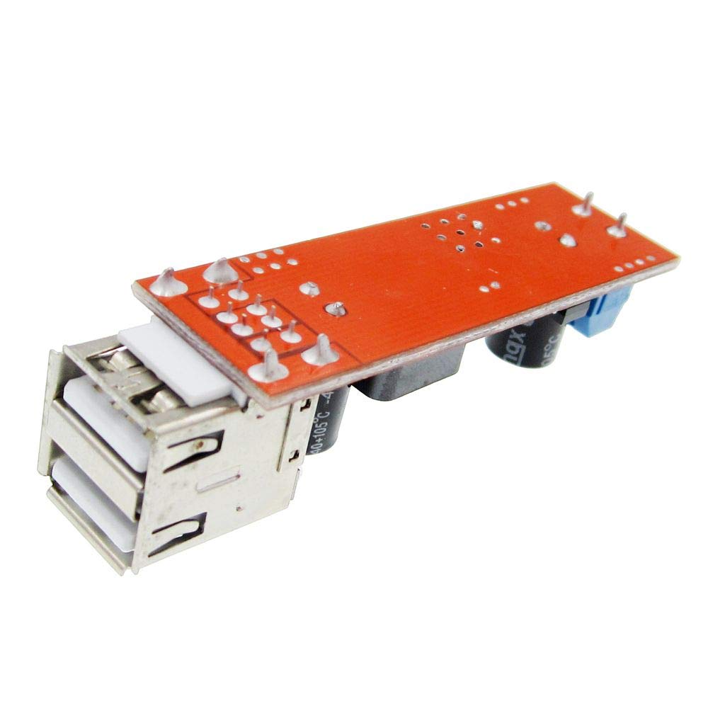 DAOKI 5Pcs Dual USB Step-Down Power Module LM2596 Double USB Step-Down Converter Module DC 6V-40V to 5V 3A Double USB Charge DC-DC 9V/12V/24V/36V…