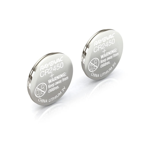 Rayovac CR2450 3V Batteries, 3 Volt Battery Lithium Coin, 2 Count
