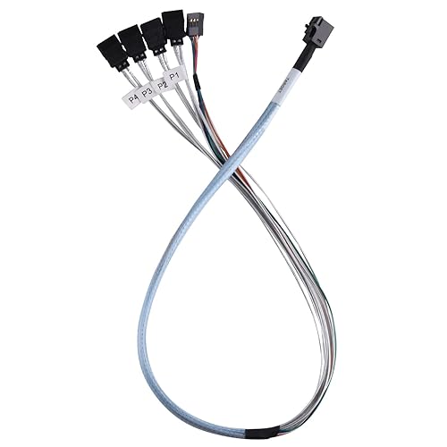 SilverStone Technology 36 Pin Minisas Sff-8643(Target) to SATA 7Pin(Host)+Sideband Cable 0.6M Components Other CPS05-RE