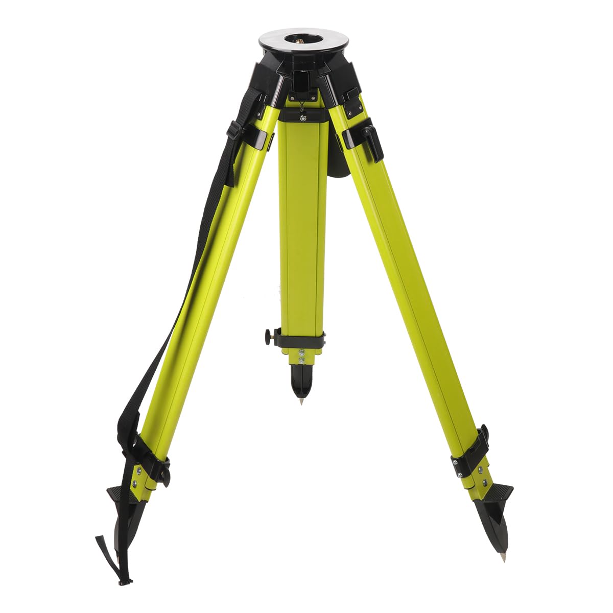 Fiberglass Surveying Tripod, Heavy Duty Yellow Fiberglass and Wood Tripod with Dual Clamp and Copper Center Screw for Robotic Total Stations