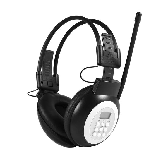 ASHATA Over Ear Foldable Head Mounted /Wired Headphone Noise Cancelling HiFi Headset FM Radio with Flexible Antenna Ideal for Audio Room, Learning…