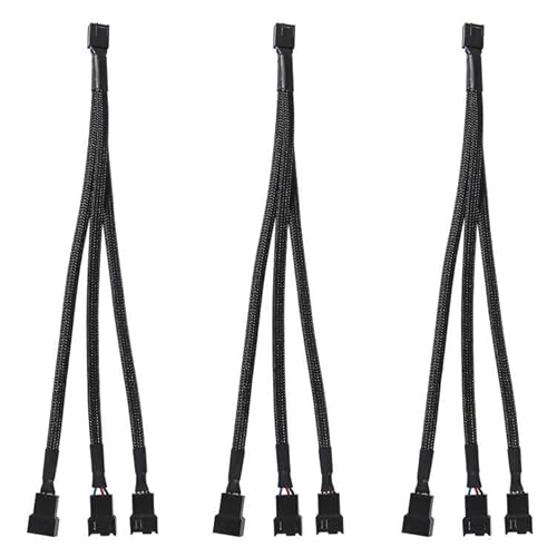 UMLIFE 3CS 3 Way PWM Fan Splitter Cable,3 Way 4 Pin PC Fan Extension Cable, PWM Fan Extension Cable, for Computer ATX Case 4-Pin/3-Pin Cooling Fan