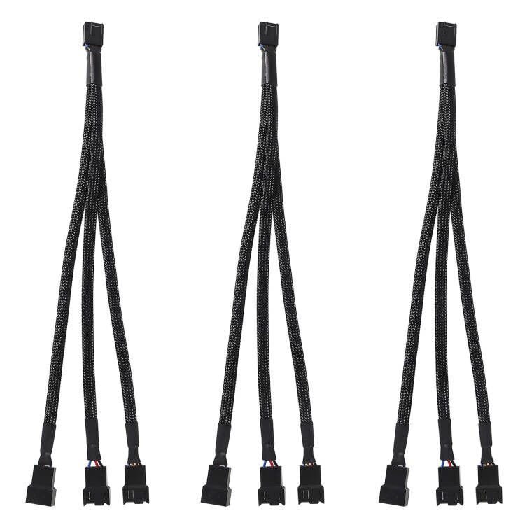 UMLIFE 3CS 3 Way PWM Fan Splitter Cable,3 Way 4 Pin PC Fan Extension Cable, PWM Fan Extension Cable, for Computer ATX Case 4-Pin/3-Pin Cooling Fan
