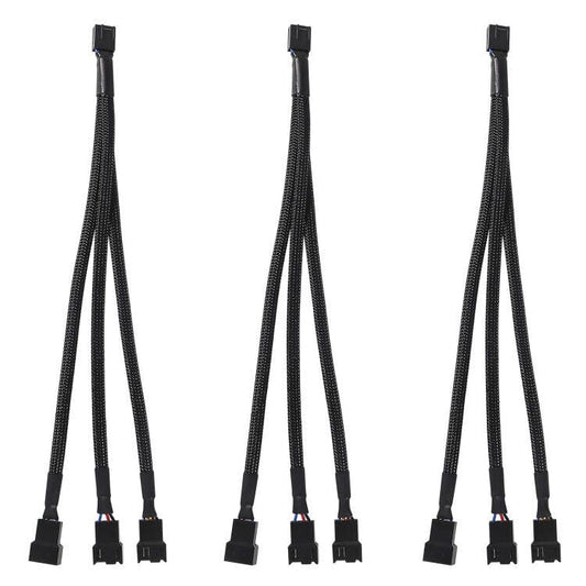 UMLIFE 3CS 3 Way PWM Fan Splitter Cable,3 Way 4 Pin PC Fan Extension Cable, PWM Fan Extension Cable, for Computer ATX Case 4-Pin/3-Pin Cooling Fan