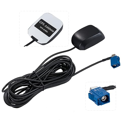 POBADY Car GPS Antenna 1575.42MHz Fakra C Adapter Right Angle with 3M GPS Fakra Antenna Magnetic Base for Car Vehicles GPS Navigation System GPS