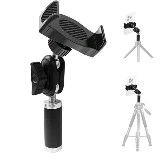 JCTRIWAY Tripod Phone Mount, Universal Phone Holder for Tripod, Cell Phone Tripod Mount Adapter Multi Angle Adjustment Tripod Phone Holder for iPhone
