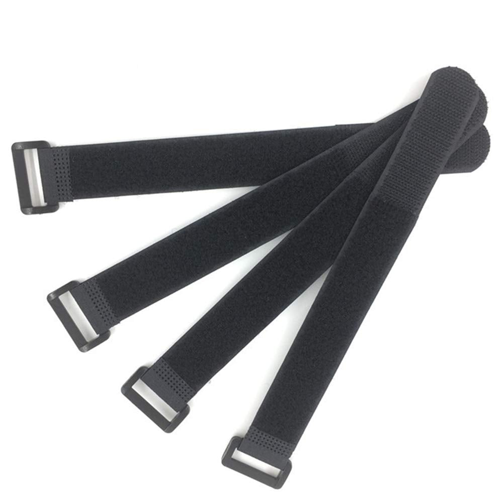 HUAPX Fastening Hook and Loop Cable Straps,10Pack Black Self-Adhesive Cable Ties,Nylon Securing Straps with Buckles,Adjustable and Reusable Cinch