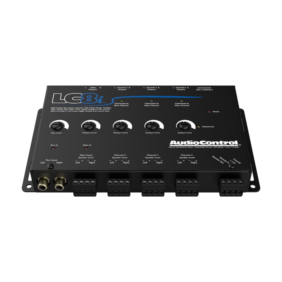 AudioControl LC8i 8-Channel Active Line Output Converter with Auxiliary Input for Adding Subwoofers, Amplifiers to Factory Car Audio Receiver or Head