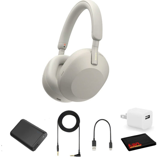 Sony WH-1000XM5 Noise-Canceling Wireless Over-Ear Headphones (Silver), 30 Hours Playback Time, Hands-Free Calling, Alexa Voice Control - Kit…