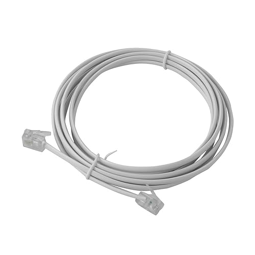 uxcell RJ11 Telephone Cable, 2M 6P2C RJ11 to RJ11 Module Extension Lead Phone Cord for DSL Modems, 6.56Ft Ethernet Network Cable High Speed Data
