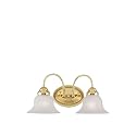 Livex Lighting 1532-02 Edgemont 2 Light Vanity Polished Brass with White Alabaster Glass