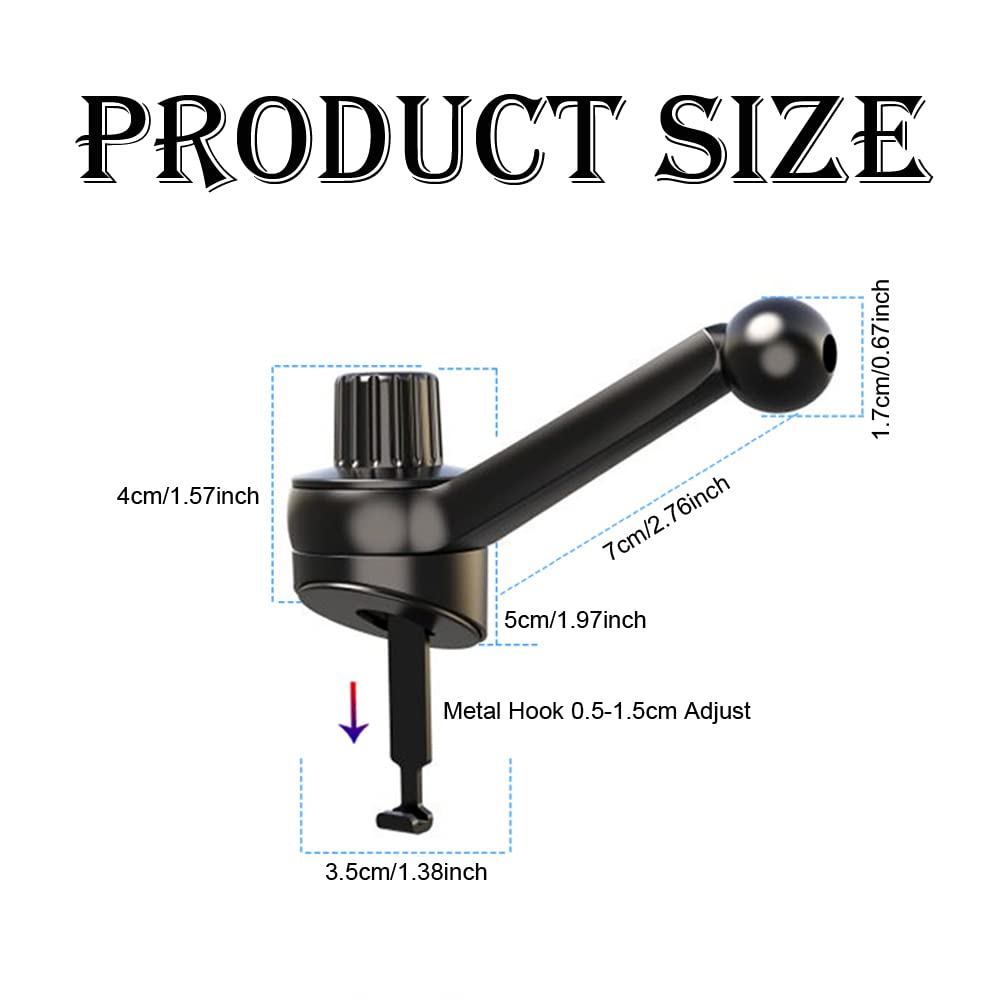 ThtRht 2 Pack Car Phone Mount Side Dash Vent Stand with 17mm Ball Joint Non Blocking Dashboard Defogging Air Vent Clamp Clip Base Adapter for Garmin