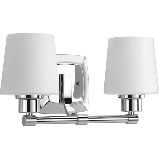 Progress Lighting P300017-015 Glance Two-Light Bath, Brushed Nickel