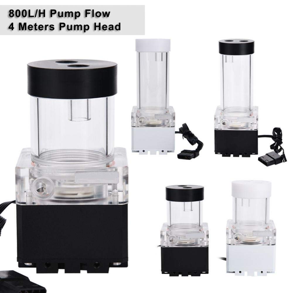 8W 7V CPU Water Cooling Pumpe Reservoir DIY Set, 800L/H 4m, G 1/4" Thread Port, PC CPU Water Cooling System Heat Exchanger Tool, Easy Install