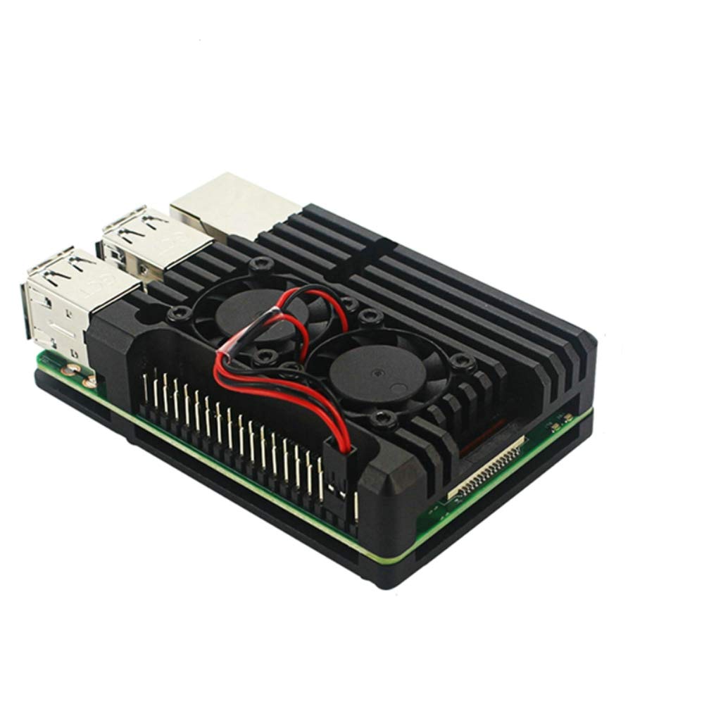 Unistorm Raspberry Pi 4 Model B Aluminum Case with Dual Cooling Fan