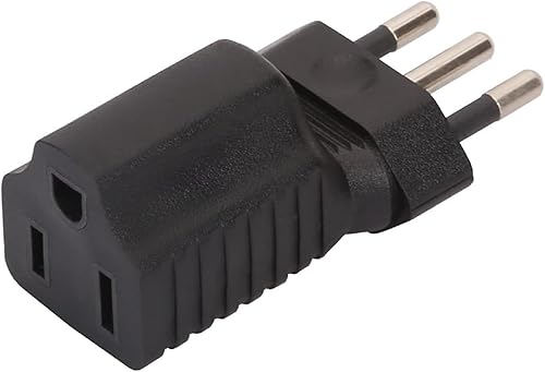 Tekit Italy US Plug Adapter Power Converter,USA NEMA 5-15R Receptacle to Italy 3 Prong Molded Travel Plug Adapter,Italy Male to USA Standard 3 Prong…
