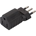 Tekit Italy US Plug Adapter Power Converter,USA NEMA 5-15R Receptacle to Italy 3 Prong Molded Travel Plug Adapter,Italy Male to USA Standard 3 Prong…