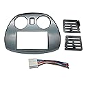 Radio Stereo Double 2 Din Dash Install Kit Mount Trim Bezel w/Wiring Harness and Factory Blue LED Compatible with Mitsubishi Eclipse