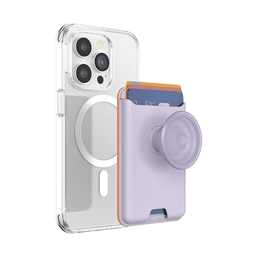 PopSockets Phone Wallet for MagSafe, Phone Card Holder with Grip, Lavender - Lavender
