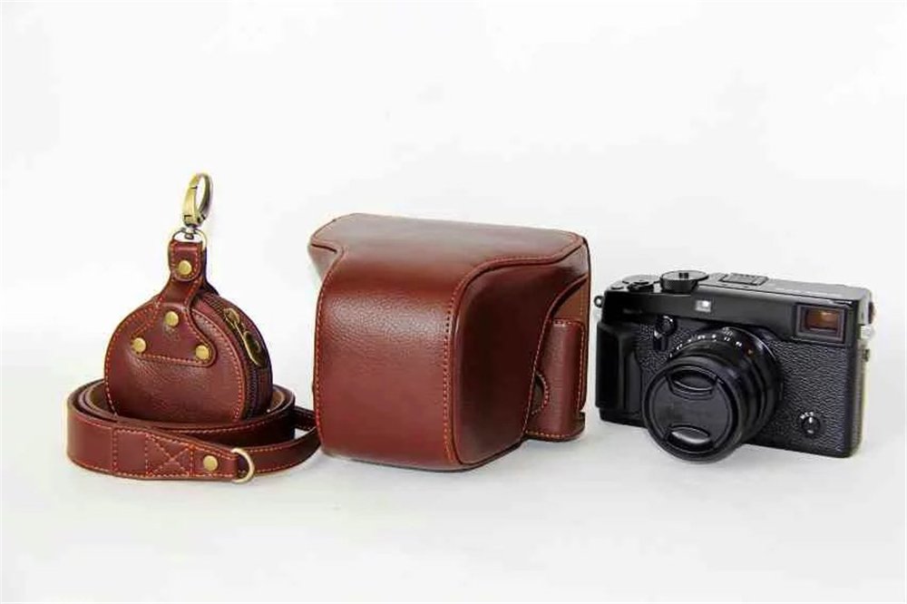 X-Pro2 X-Pro 3 Case, BolinuUS Genuine Real Leather Camera Case Bag Cover for Fuji X-Pro2 Fujifilm X Pro2 X-Pro3 XPro3 with XF35mm Lens Bottom Opening