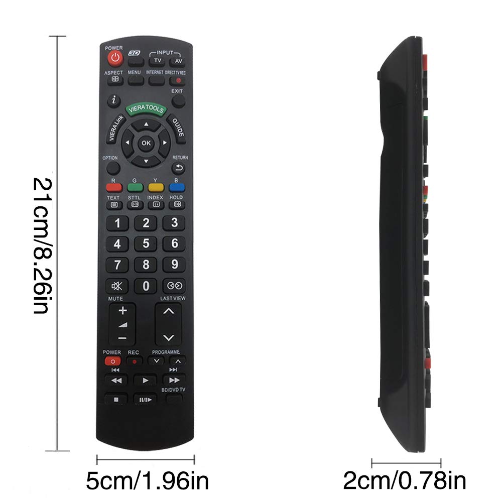 Universal Remote Control for Panasonic TV Remote Control Works for All Panasonic Plasma Viera HDTV 3D LCD LED TV/DVD Player/AV Receiver - No Program