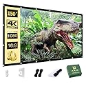 AAJK Outdoor Projector Screen 150 inch, Washable Projector Screen 16:9 Foldable Anti-Crease Portable Projector Movies Screen for Home Theater Outdoor