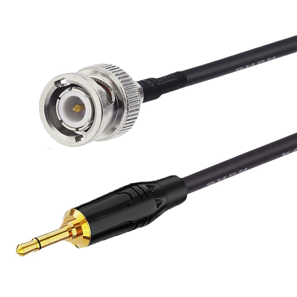 supmory BNC Male to 3.5mm Mono 1/8" TS Stereo Plug Adapter Radio Antenna Extension Cable 5 feet