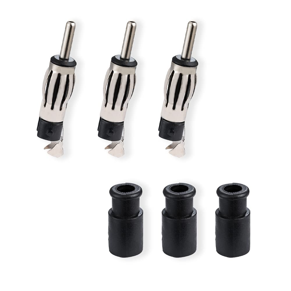 POBADY 3PCS DIN Plug Crimp Connector Straight Adapter FM/AM Car Radio Antenna Connection DIN Plug Lantern Adapter for Cable RG58 FM/AM Digital Radio
