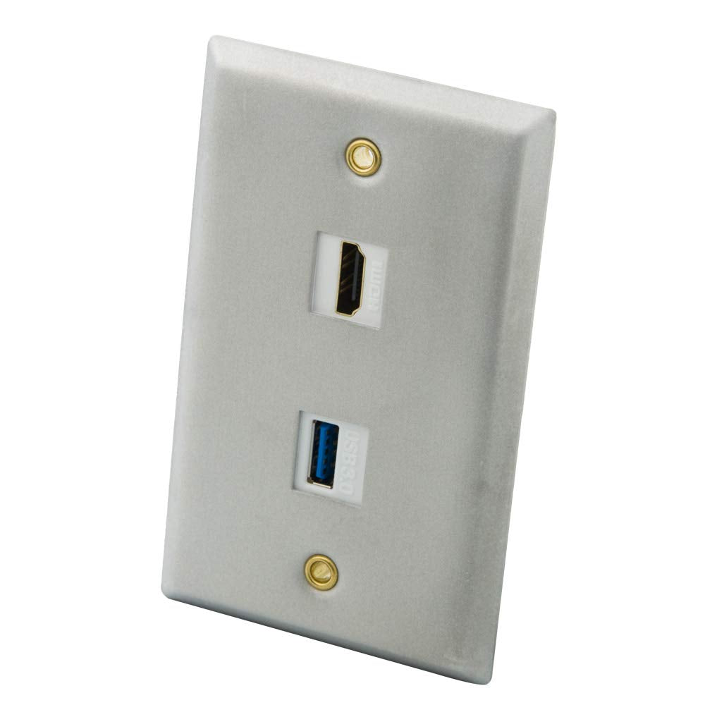 YinXiong Aluminum Metal Solid Style HDMI USB3.0 Wall Plate With Backside Female To Female Connector