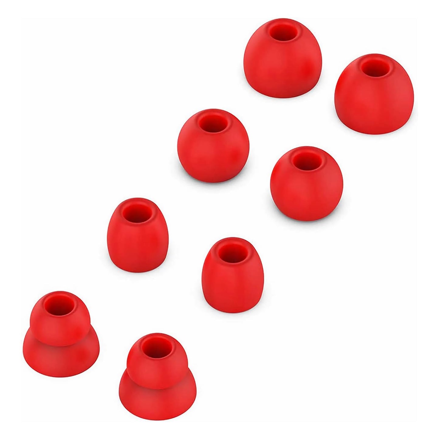 Replacement Silicone Ear Tips Earbuds Buds Set Compatible with by dr dre Power Pro Wireless Earphones (Red)