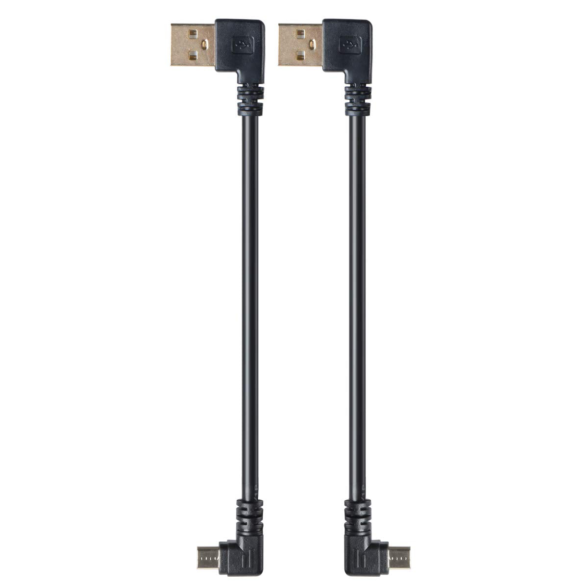 TENINYU Combo-Pack Left / Right Angle USB Cable 5.5 Inches for TV Stick and Power Bank - 90 Degree USB to Micro USB Cable for Roku TV Stick and More