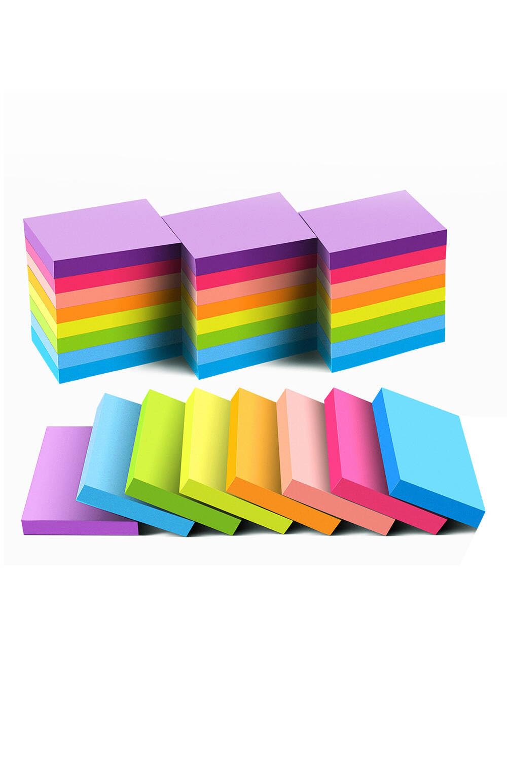 Mini Sticky Notes 1.5x2 Inches,48 Pads, Bright Colors Self-Stick Pads