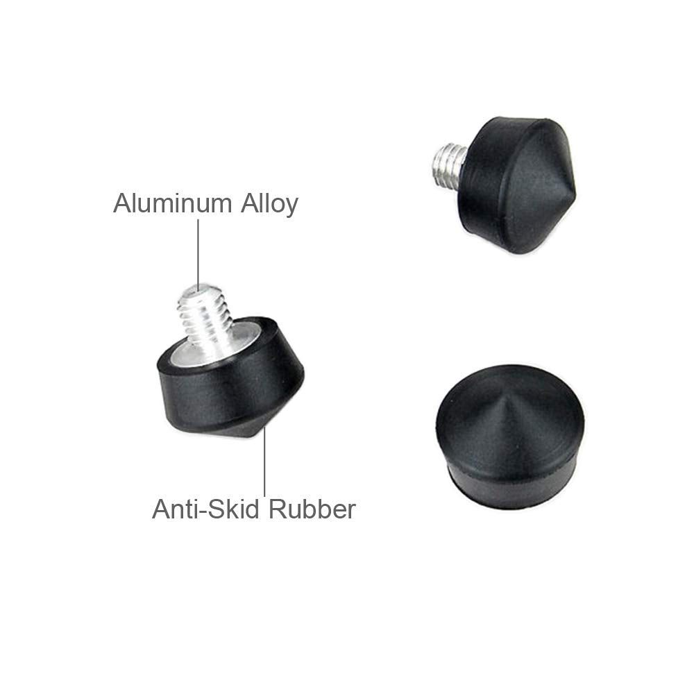 Foto&Tech Universal Anti-Slip 3/8" Rubber Foot Spike Compatible with Andoer Benro Gitzo Induro Kingjoy Manfrotto Weifeng RRS 3/8"-16 Thread Tripod