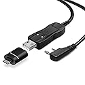 TNP FTDI Programming Cable with USB C Adapter - USB 2 Pin for Baofeng Programming Cable, Btech, Wouxun, Radioddity & Kenwood Two Way Radios - 3 FT