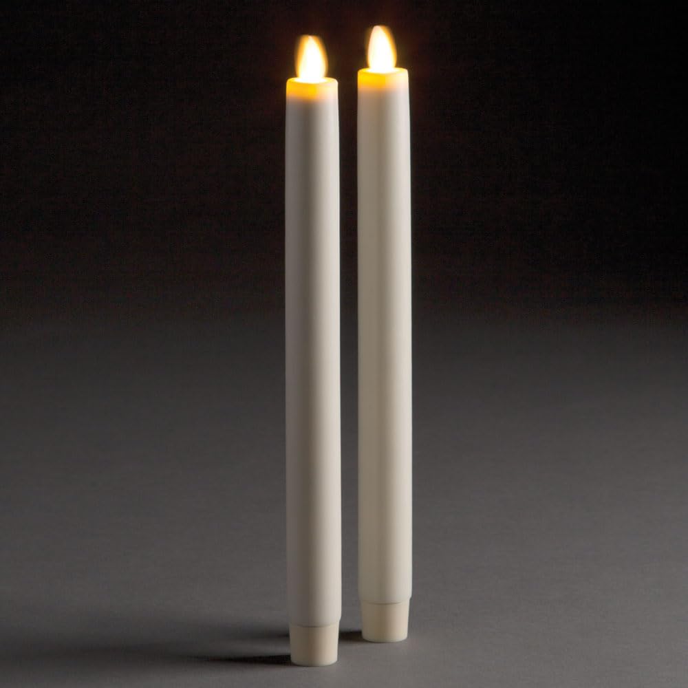 Napa Home & Garden Lightli Moving Flame Indoor Tapers 10.5" Smooth Ivory Flameless Candle with Remote Ready and Timer